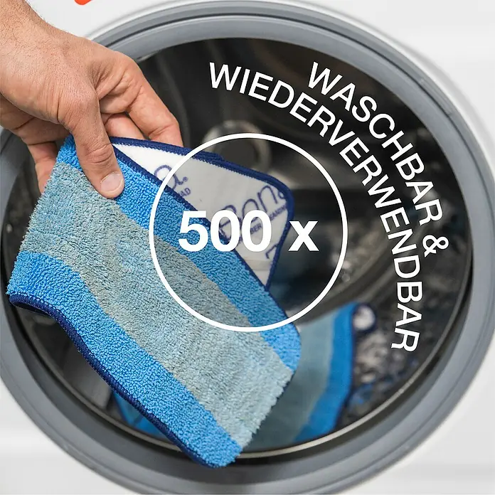 Bona Mikrofaser-Reinigungspad - Mikrofaser, Waschen bei 60 °C - Waschbarer blauer Moppkopf, der bis zu 500 Mal wiederverwendet werden kann, perfekt für die Reinigung.