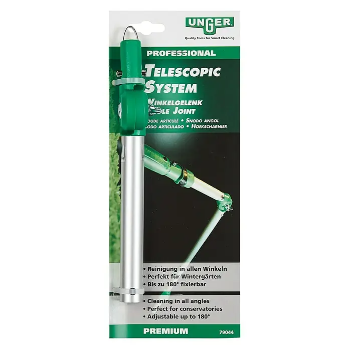 Unger Professional Winkelgelenk - Bis zu 180 ° fixierbar, Kunststoff/Metall - Teleskopstiel von Unger für die professionelle Reinigung mit verstellbarem Winkelgelenk für schwer zugängliche Stellen.