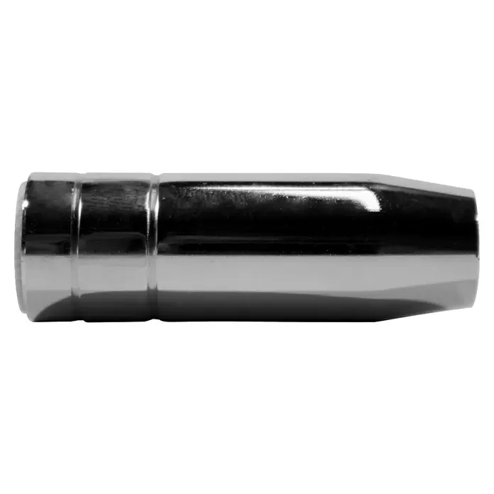 Güde Gasdüse KONISCH MB15 - L x B x H: 15 x 15 x 16 mm - Glänzendes, silbernes Metallgehäuse mit zwei deutlichen Rillen.