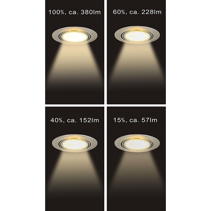 Tween Light Set de focos LED empotrables (3 x 5 W, Níquel mate, Blanco cálido, IP44)
