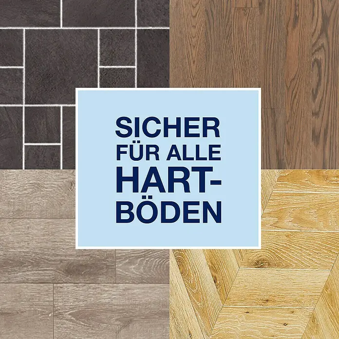 Bona Mikrofaser-Reinigungspad Intensivpflegepad - Passend für: Bona Mop-System - Bild von Bodenbelägen mit dem Text "Sicher für alle Hartböden".