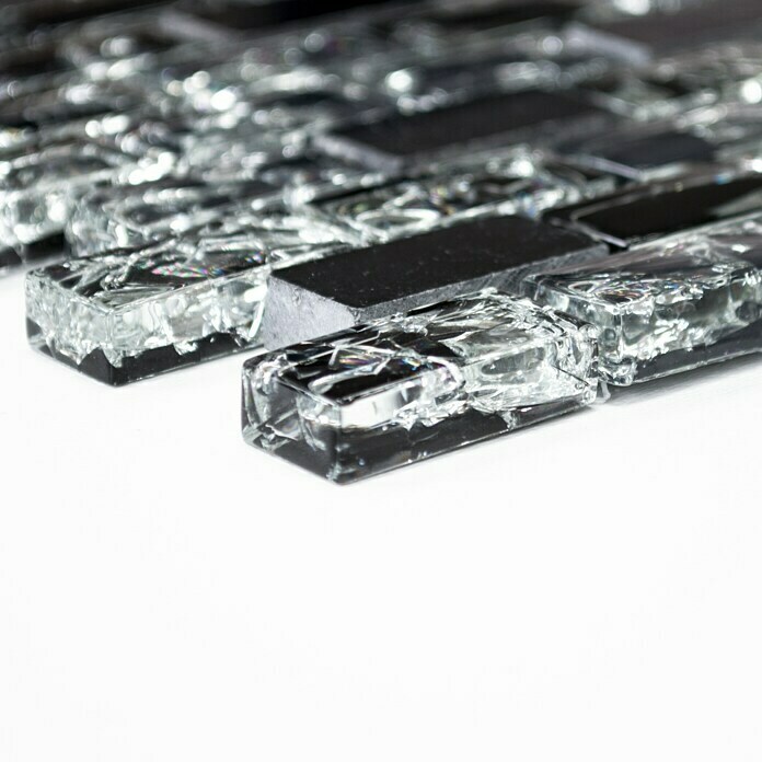 Mozaïektegel Crystal Mix XIC B1128 (30 x 28,5 cm, Zwart, Glanzend)