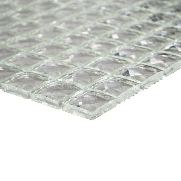Mosaikfliese Quadrat Crystal XCM SV829 (30 x 30 cm, Weiß, Glänzend)