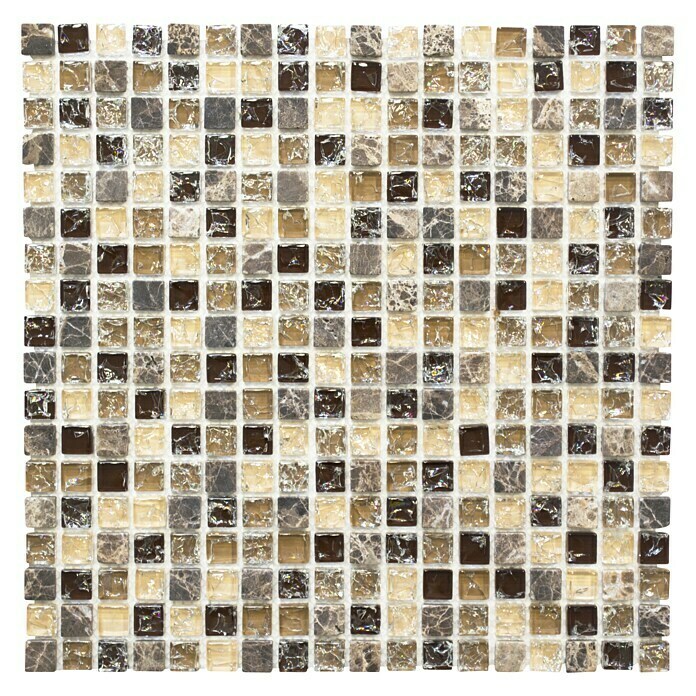 Mosaikfliese Quadrat Crystal Mix XIC 1055 (30,5 x 30,5 cm, Dunkelbraun, Glänzend)