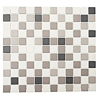 Mosaikfliese Quadrat Mix CU 010 (32,6 x 30 cm, Beige/Braun, Matt)