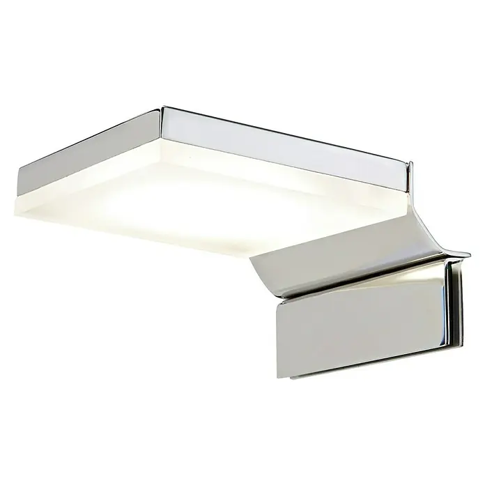 Camargue LED-Spiegelleuchte Leonis - 3 W, 230 V - Wandleuchte mit quadratischem Design. Die Leuchte ist aus Chrom gefertigt und spendet helles, angenehmes Licht. Ideal für moderne Badezimmer.