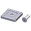 Kantoflex Coaxis Befestigungsplatte (59,5 x 10 mm, Aluminium, Poliert, Traglast: Max. 50 kg, Passend für: Coaxis Säulenprofile)