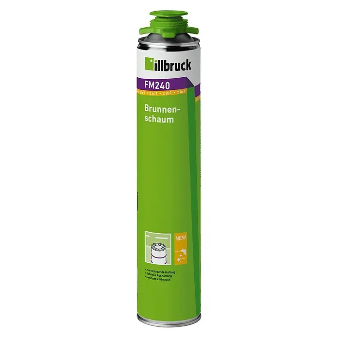 Illbruck Brunnenschaum FM240 - 750 ml, Kunststoff - Dämmstoffdose von illbruck FM240 Brunnenschaum, ein 2-in-1 Produkt für Brunnenbau, zeichnet sich durch hervorragende Haftung aus.