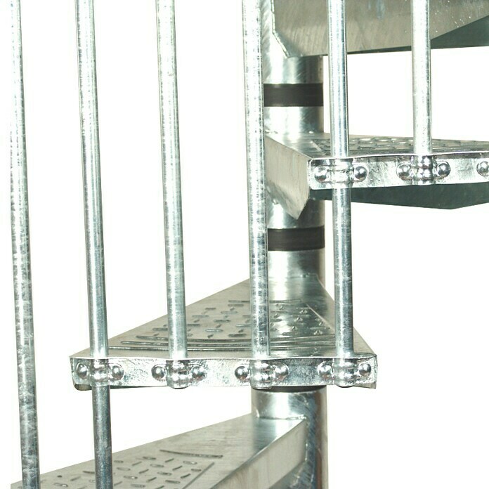 Minka Außenspindeltreppe Rondo Zink Plus (Durchmesser: 140 cm, Geschosshöhe: Max. 300 cm, Anzahl Steigungen: 13 Stk.)