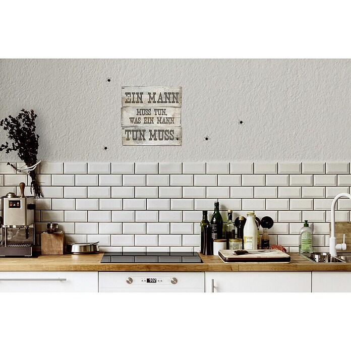 Komar Dekosticker (Ein Mann muss..., Braun/Beige, 70 x 50 cm)