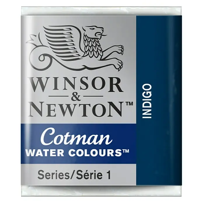 Winsor & Newton Cotman Aquarellfarbe - Indigo, Topf - Winsor & Newton Cotman Aquarellfarbe in Indigo, Serie 1. Hochwertige Farbe für Künstler und Hobbyisten.