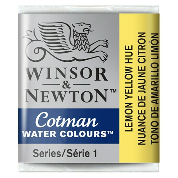 Winsor & Newton Cotman AquarellfarbeZitronengelb, Topf Front View