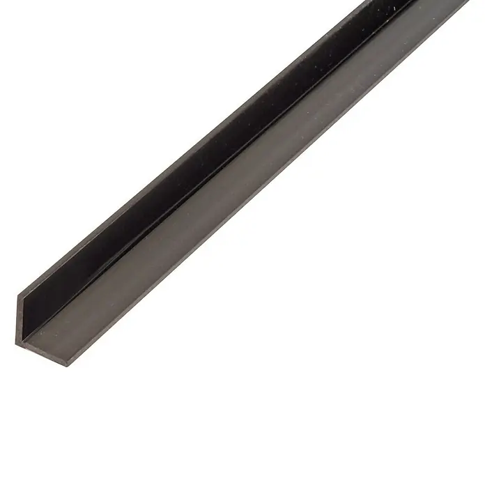 Kantoflex Winkelprofil - 1.000 x 10 x 10 mm, Stärke: 1 mm, Kunststoff, Schwarz - Winkelprofil aus braunem Kunststoff, ideal für vielfältige Anwendungen im Bau- und DIY-Bereich. Robust und leicht zu verarbeiten.