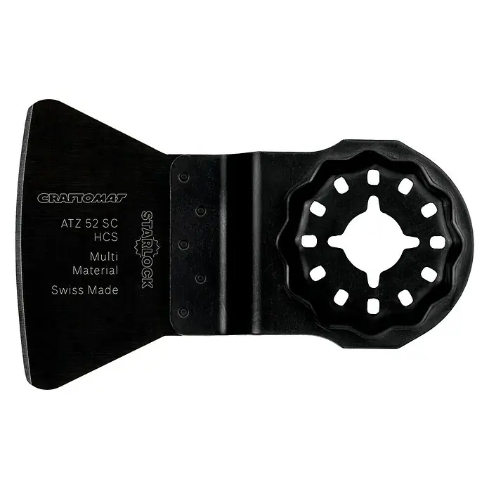 Craftomat Rascador ATZ 52 SC - 26 x 52 mm, Rígido, acodado - Hoja de sierra oscilante Craftomat ATZ 52 SC HCS Starlock Multi Material Swiss Made para cortes precisos.