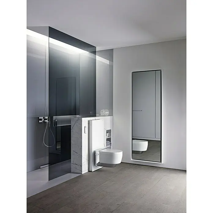 Geberit Sanitärmodul für Wand-WC Monolith - 131.031.SI.5 - 2-Mengen-Spülung, 10,6 x 50,5 x 114 cm, Weiß - Elegantes Badezimmer mit einer modernen Toilette mit verborgenem Spülkasten und minimalistischem Design, das Komfort und Stil vereint.