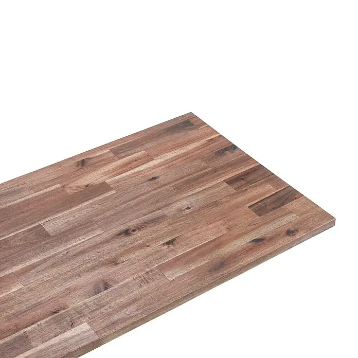 Exclusivholz Encimera - Acacia, 260 x 63,5 x 2,6 cm, Engrasado/a - Un primer plano de una encimera de madera de acacia con grano cálido, ideal para proyectos de muebles y mejoras para el hogar.