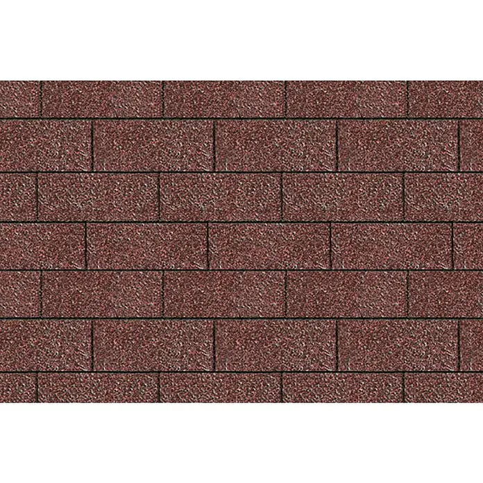 Karibu Fasssauna - L x B x H: 295 x 225 x 229 cm, Ohne Ofen, Mit roten Dachschindeln - Das Bild zeigt eine detaillierte Nahaufnahme einer Mauer aus roten Ziegelsteinen mit dunklen Fugen, die ein gleichmäßiges Muster bilden.