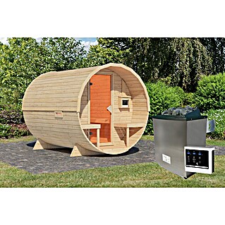 Karibu Saunahaus Rundu (9 kW Saunaofen mit externer Steuerung, L x B x H: 295 x 225 x 229 cm)