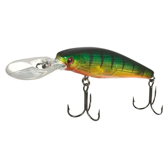 Westline Wobbler Shady 90 - Zielfisch: Zander/Barsch, 9 cm, Mit Drillingen, PE - Bunter Wobbler mit Haken und durchsichtiger Schaufel zum Angeln.