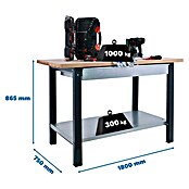 Simonrack Simonwork Banco de trabajo BT6L PRO Box Laminate (L x An: 75 x 180 cm, Altura de trabajo: 86,5 cm, Carga soportada: 1.335 kg, Antracita) | BAUHAUS