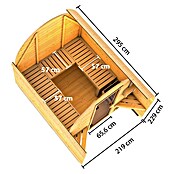 Karibu Fasssauna (L x B x H: 295 x 219 x 229 cm, 9 kW Bio-Saunaofen mit externer Steuerung) | BAUHAUS