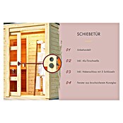 Karibu Saunahaus Cuben (9 kW Bio-Saunaofen mit externer Steuerung, Natur, L x B x H: 276 x 276 x 210 cm) | BAUHAUS