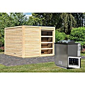 Karibu Saunahaus Cuben (9 kW Bio-Saunaofen mit externer Steuerung, Natur, L x B x H: 276 x 276 x 210 cm) | BAUHAUS