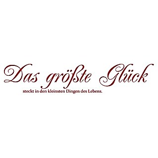Wandtattoo (Das größte Glück …, Rot, 118 x 23 cm)