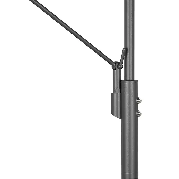 Trio Leuchten Franklin LED-Stehleuchte - 35 W, Höhe: 181 cm, Anthrazit, Mehrfarbig - Detailansicht des Lampenarms mit Metallstange, die Stabilität und Funktionalität des Produkts hervorhebt.\n