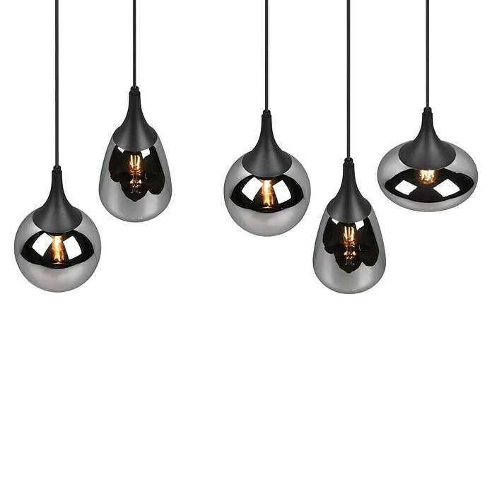 Trio Leuchten Lumina Pendelleuchte (6 Stk., 240 W, L x B x H: 34,5 x 93,8 x 150 cm, Chrom, Schwarz, E14) | BAUHAUS