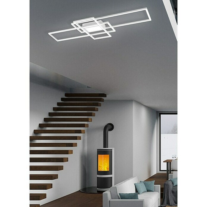 Trio Leuchten LED-Deckenleuchte Irvine (60 W, L x B x H: 42 x 105 x 6,5 cm, Weiß, Mehrfarbig) | BAUHAUS