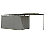 Karibu Gerätehaus Callisto 3 (Außenmaß inkl. Dachüberstand (B x T): 344,5 x 568 cm, Metall, Staubgrau) | BAUHAUS