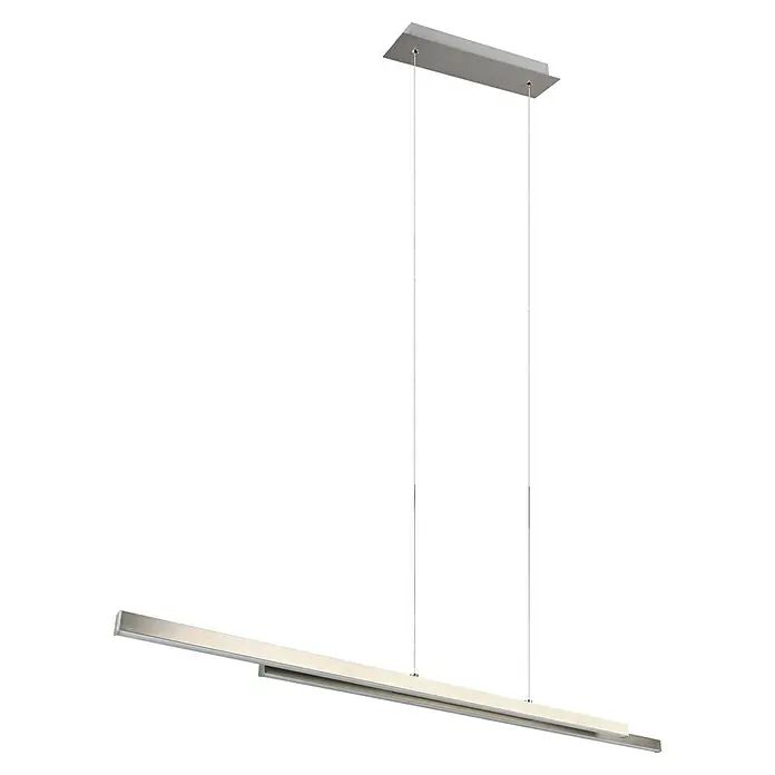 Reality Leuchten LED-Pendelleuchte Odio - 22 W, L x B x H: 8,5 x 110 x 150 cm, Nickel, Warmweiß - Die moderne LED-Hängeleuchte in Silberoptik sorgt für stilvolle Beleuchtung. Das minimalistische Design fügt sich nahtlos in jeden Raum ein.