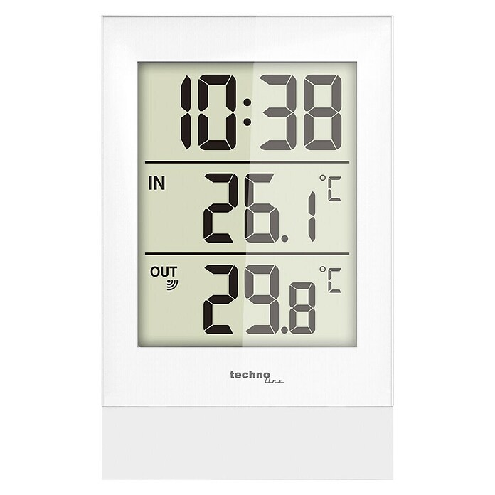 Technoline Thermometer mit Uhrzeit WS9178 (Digitales Display, Maße Inneneinheit: 85 x 134 x 17mm, Maße Außeneinheit: 40 x 104 x 27mm) | BAUHAUS