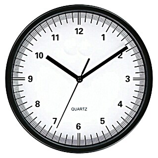 Zidni sat (Promjer: 25 cm, Crne boje)