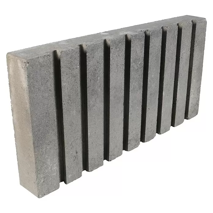 EHL Creaform Sitzbank - 190 x 67 x 45 cm, Steingrau, Beton - Grauer Betonstein mit vertikalen Rillen für Garten- oder Hochbau.