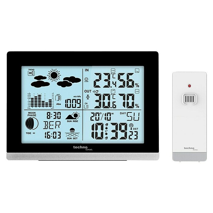 Technoline Funkwetterstation WS 6762 (Digitales Display, Batteriebetrieben, Schwarz/Silber) | BAUHAUS