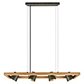 Trio Leuchten Bell Pendelleuchte (100 W, L x B x H: 21 x 100 x 150 cm, Nickel-antik/Holz, E14) | BAUHAUS