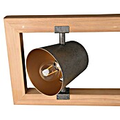 Trio Leuchten Bell Pendelleuchte (100 W, L x B x H: 21 x 100 x 150 cm, Nickel-antik/Holz, E14) | BAUHAUS