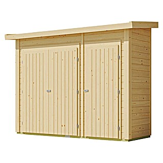 Karibu Geräteschrank (Außenbreite inkl. Dachüberstand: 291 cm, Außentiefe inkl. Dachüberstand: 110 cm, Holz, Natur)