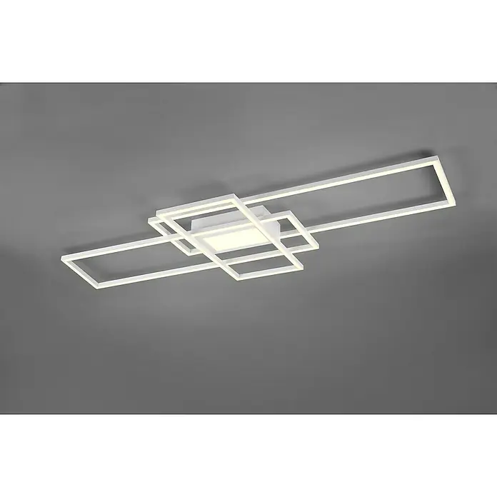 Trio Leuchten LED-Deckenleuchte Irvine - 60 W, L x B x H: 42 x 105 x 6,5 cm, Weiß, Mehrfarbig - Moderne LED-Deckenleuchte mit quadratischem Design. Die Lampe sorgt für eine helle und stilvolle Beleuchtung im Raum und ist ein echter Hingucker.