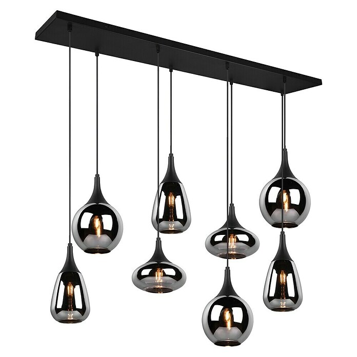 Trio Leuchten Lumina Pendelleuchte (8 Stk., 320 W, L x B x H: 34,5 x 121 x 150 cm, Chrom, Schwarz, E14) | BAUHAUS