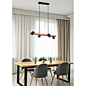 Trio Leuchten Marley Pendelleuchte (140 W, L x B x H: 20 x 80 x 150 cm, Schwarz/Holz, GU10, Anzahl Leuchtmittel: 4 Stk.) | BAUHAUS