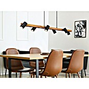 Trio Leuchten Marley Pendelleuchte (210 W, L x B x H: 20 x 115 x 150 cm, Schwarz/Holz, GU10, Anzahl Leuchtmittel: 6 Stk.) | BAUHAUS