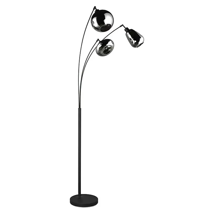 Trio Leuchten Lumina Stehleuchte - 30 W, Höhe: 200 cm, Schwarz, Chrom, E14 - Elegante Stehlampe mit drei verstellbaren Chromleuchten für stilvolle Beleuchtung im Raum.