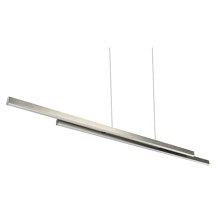Reality Leuchten LED-Pendelleuchte Odio - 22 W, L x B x H: 8,5 x 110 x 150 cm, Nickel, Warmweiß - Moderne LED-Hängeleuchte in Silberoptik. Stilvolle Beleuchtung für Esszimmer oder Wohnbereich, mit minimalistischem Design und angenehmem Licht.