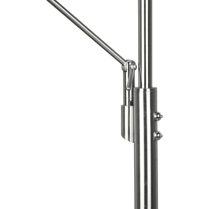 Trio Leuchten Franklin LED-Stehleuchte - 35 W, Höhe: 181 cm, Nickel, Mehrfarbig - Detailaufnahme eines justierbaren, silberfarbenen Metall-Lampenarms, der Funktionalität und moderne Ästhetik vereint.