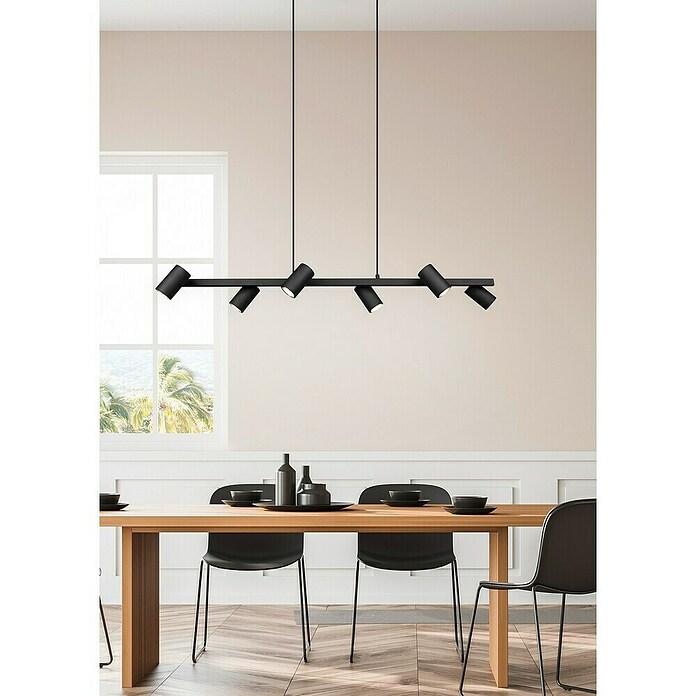 Trio Leuchten Marley Pendelleuchte (210 W, L x B x H: 18 x 115 x 150 cm, Schwarz, GU10, Anzahl Leuchtmittel: 6 Stk.) | BAUHAUS