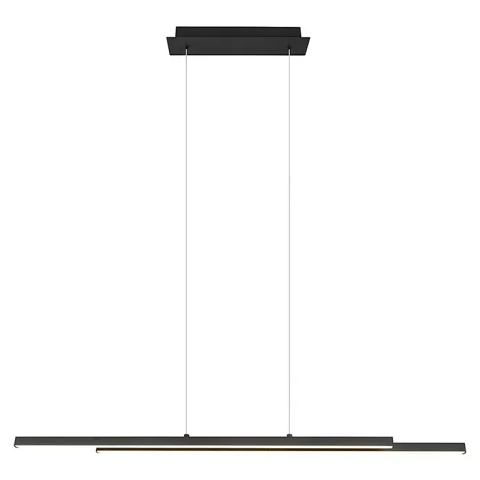 Reality Leuchten LED-Pendelleuchte Odio - 22 W, L x B x H: 8,5 x 110 x 150 cm, Schwarz, Warmweiß - Moderne LED-Hängeleuchte mit linearem Design und minimalistischer Ästhetik, ideal für stilvolle Innenräume.