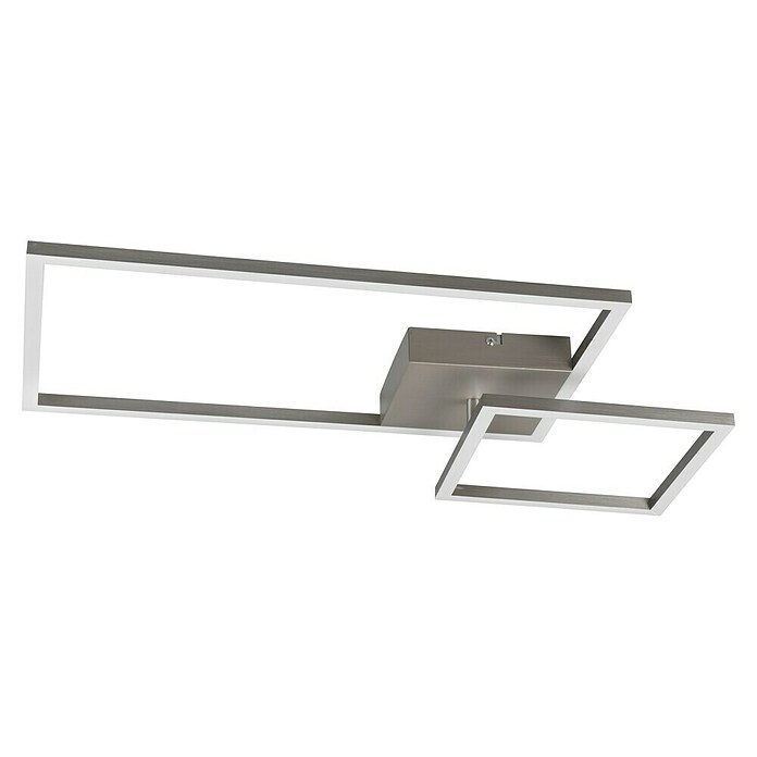 Reality Leuchten LED-Deckenleuchte Padella (25 W, L x B x H: 37 x 63,5 x 7,5 cm, Nickel, Neutralweiß) | BAUHAUS